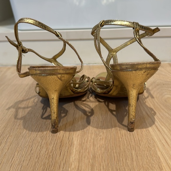 D&G gold leather strappy heels. - Picture 4 of 7